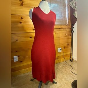 Brooks Brothers Deep Red Halter Midi Dress